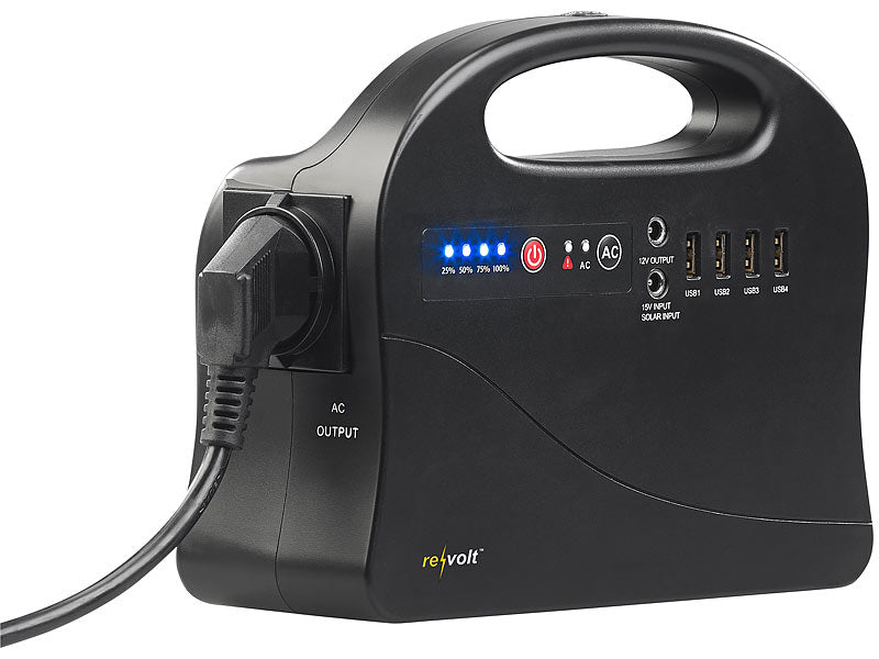 Premium Notstromaggregat Powerbank 120Watt Powerstation mit Steckdose - Ohne Panel
