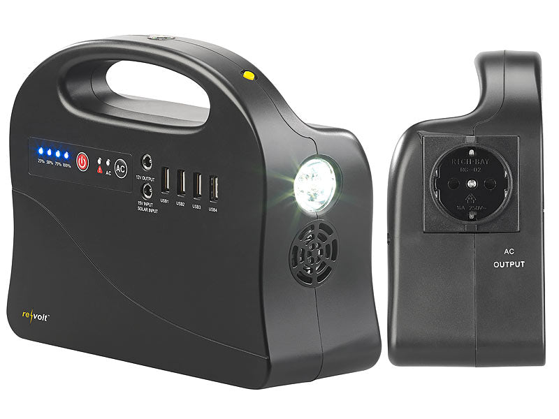 Premium Notstromaggregat Powerbank 120Watt Powerstation mit Steckdose - Ohne Panel